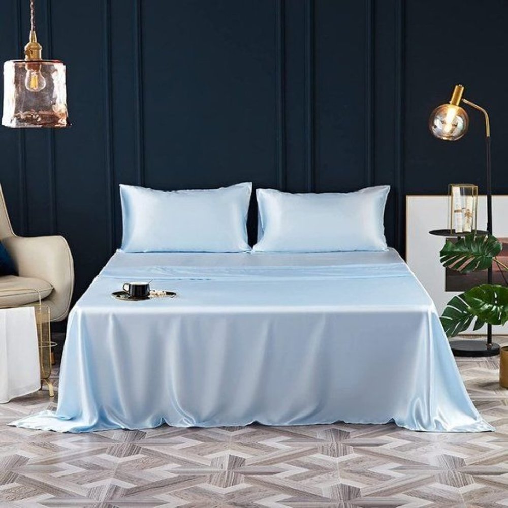 New 3-4 Pcs Satin Sheets -  Silky Super Soft Extra Deep Pocket Twin o… - Picture 9 of 16